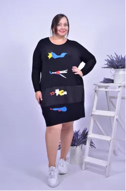 Повседневное платье с принтом батал