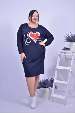 Платье повседневное  с длинным рукавом  