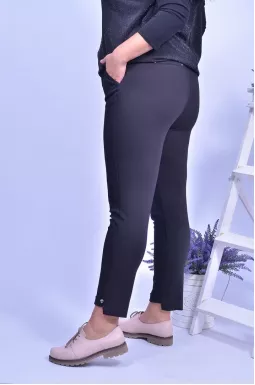 Брюки 7/8 зауженные в полоску