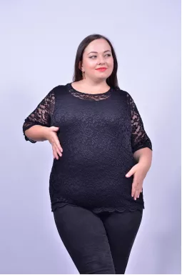 Блуза-двійка гіпюр супер батал