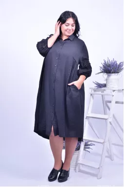 Классическое платье с карманами батал