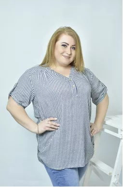 Котонова блуза в принт супер батал