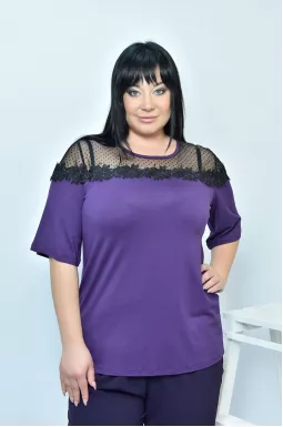 Блуза прямая нарядная батал