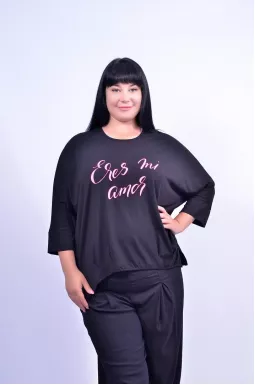 Повсякденна блуза прямого крою батал