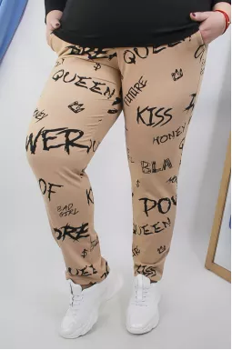 Брюки трикотажные с принтом батал