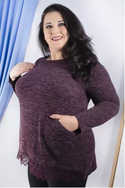 Блуза тепла з мереживом