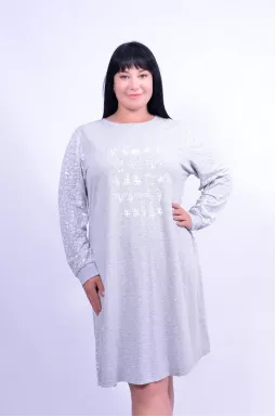 Ночная рубашка с принтом батал