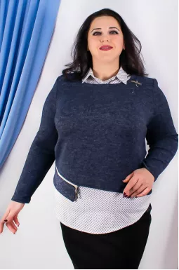 Блуза-двійка з прикрасою супер батал