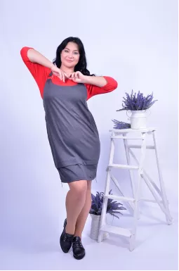 Сарафан на бретелях батал