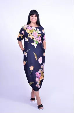 Миди платье с украшением баллон