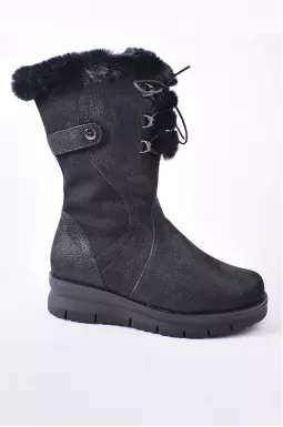 Напівчоботи зимові з нубуку з хутром великих розмірів