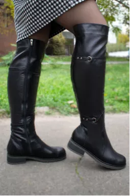 Ботфорти шкіряні "єврозима" великих розмірів