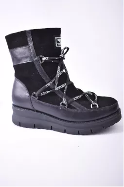 Напівчоботи замшеві зимові зі шнурівкою великих розмірів