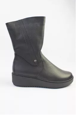 Напівчоботи шкіряні на танкетці великих розмірів