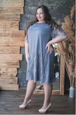 Платье нарядное нежное шифоновое батал