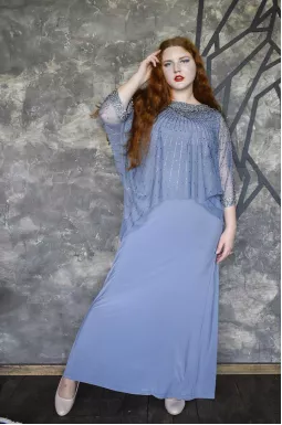 Платье-двойка нарядное батал