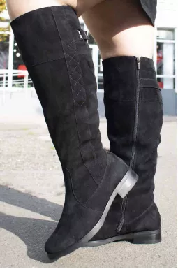 Ботфорти замшеві зимові великих розмірів