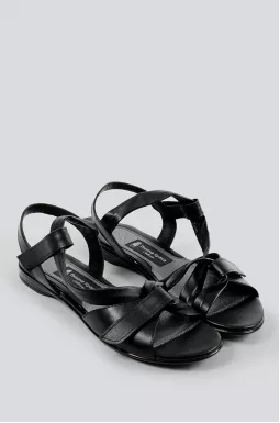 Сандалі чорні на дуже широку ніжку великих розмірів