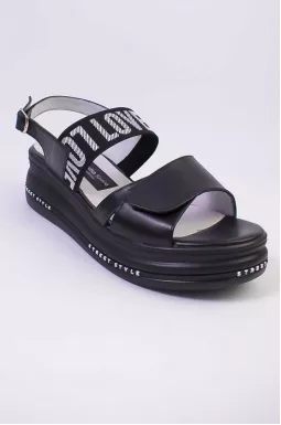 Босоніжки на платформі шкіряні великих розмірів