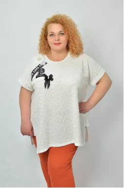 Асиметрична блуза з нашивками