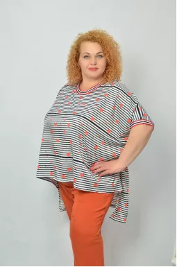 Стильна блуза вільного крою супер батал