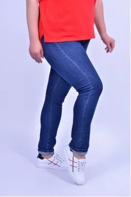 Джинсы 7/8 без декора супер батал