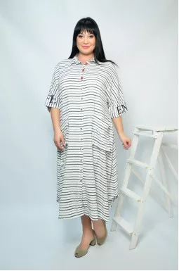 Платье длинное с карманами батал