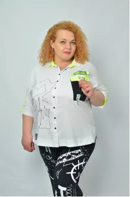 Стильна сорочка з коротким рукавом супер батал