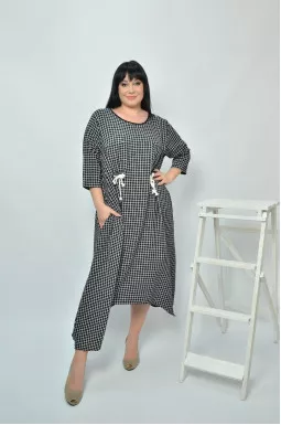 Платье в клетку супер батал
