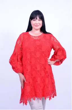 Туника-двойка с кружевом батал