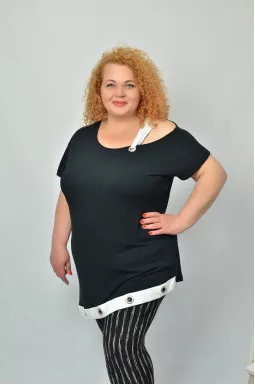 Повседневная туника с открытым плечом супер батал