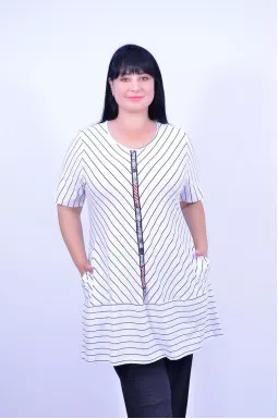 Удлиненная туника с карманами батал