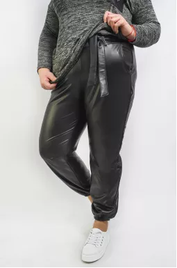 Брюки 7/8 з поясом еко-шкіра