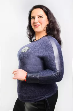 Блуза трикотажна з декором супер батал