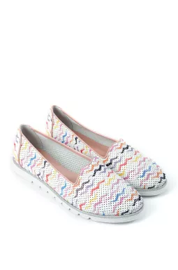 Балетки с разноцветным принтом больших размеров
