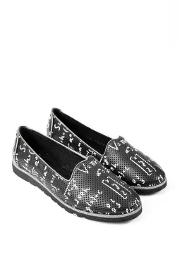 Балетки из кожи с оригинальным принтом больших размеров
