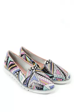 Летние балетки с ярким принтом больших размеров