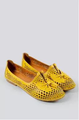 Балетки жовті з бантом великих розмірів