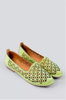 Легкие салатовые балетки больших размеров