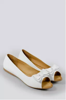 Білі балетки з бантиком великих розмірів