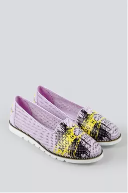  Балетки сиреневые с перфорацией больших размеров