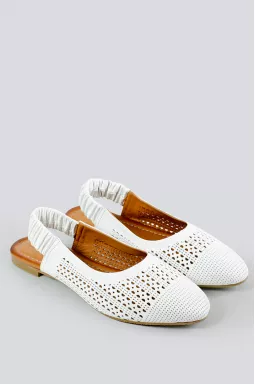 Туфли белые с открытой пяткой больших размеров