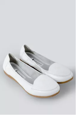 Балетки білі на широкі ніжки великих розмірів