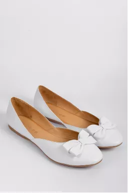 Білі балетки з бантиком великих розмірів