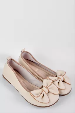 Балетки з об’ємним бантом і декоративним кантом великих розмірів