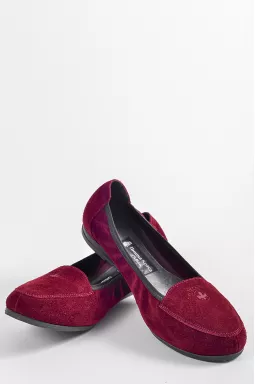 Замшевые балетки в цвете бордо больших размеров