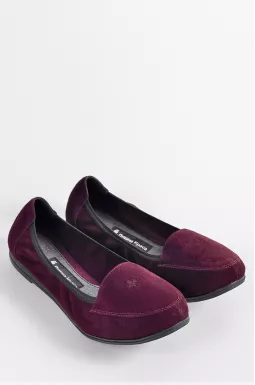 Замшевые балетки в цвете баклажан больших размеров