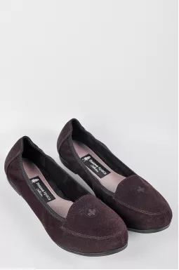 Замшевые балетки шоколадного цвета больших размеров