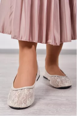 Балетки с кружевным верхом в нежных тонах больших размеров