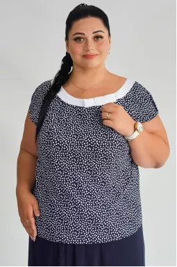 Блуза в горох великих розмірів
